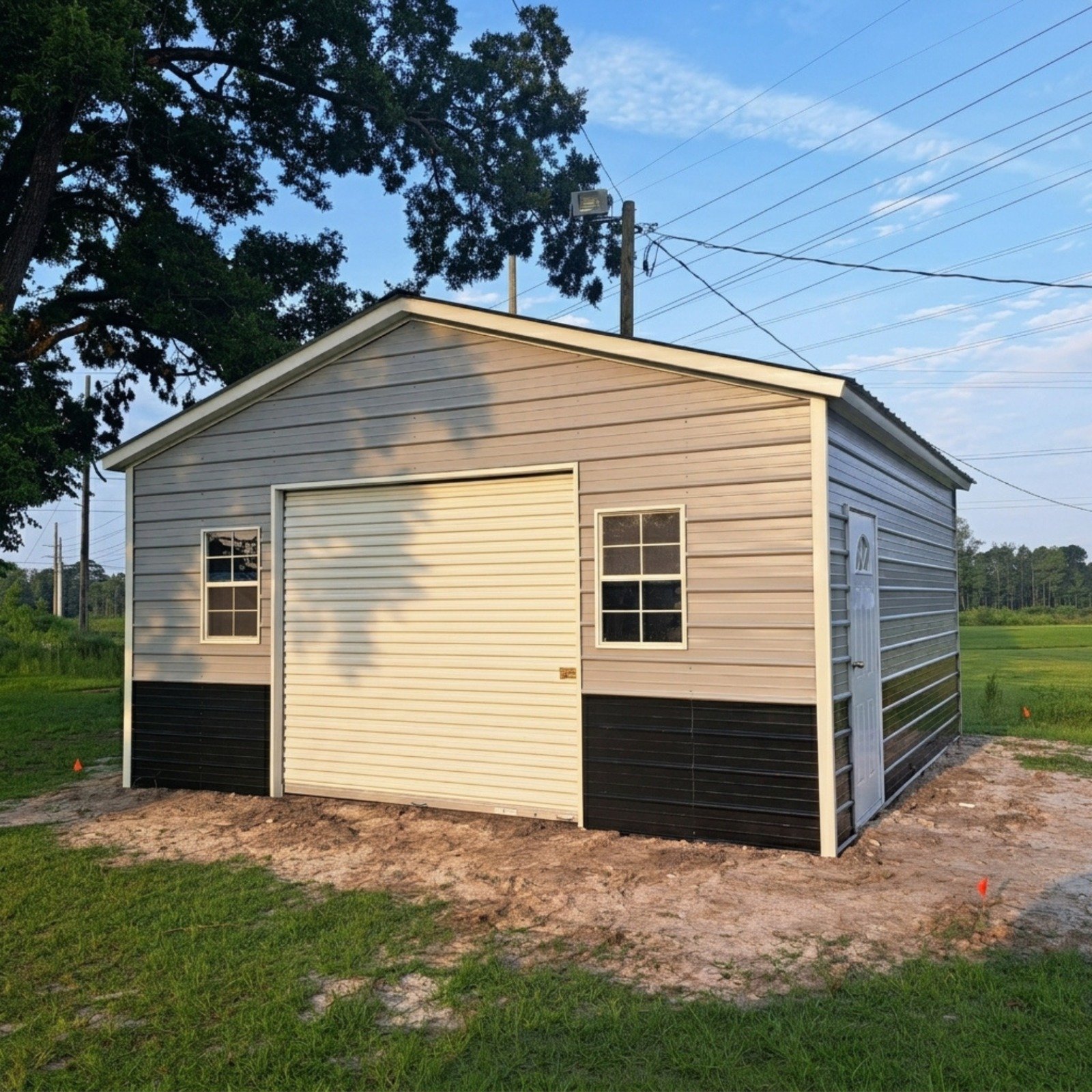 Compact metal garage